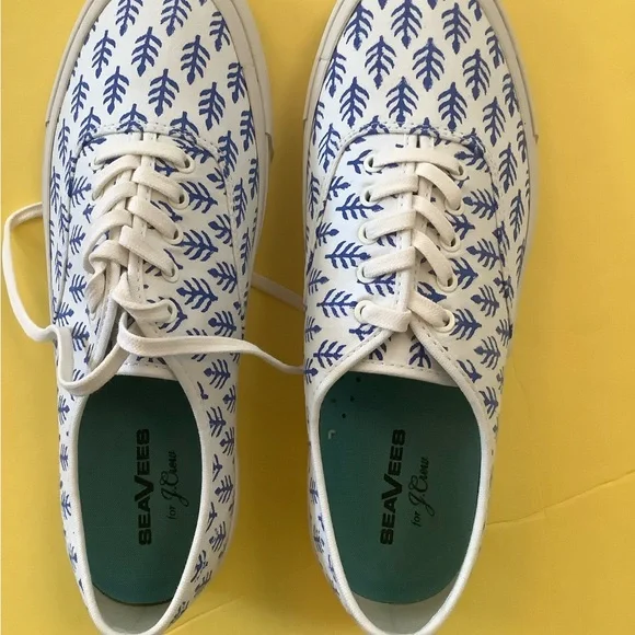 🎉HOST PICK🎈 NIB J. Crew SeaVees SZ Block Print sneakers Sz 11 NEW - Picture 3 of 6